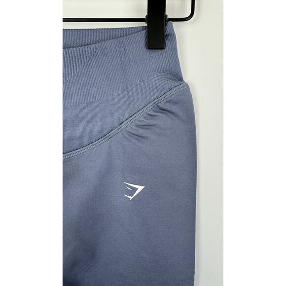 Gymshark Sweat Seamless Shorts Womens XS Evening Blue New Athleisure B6A4S - Picture 2 of 8